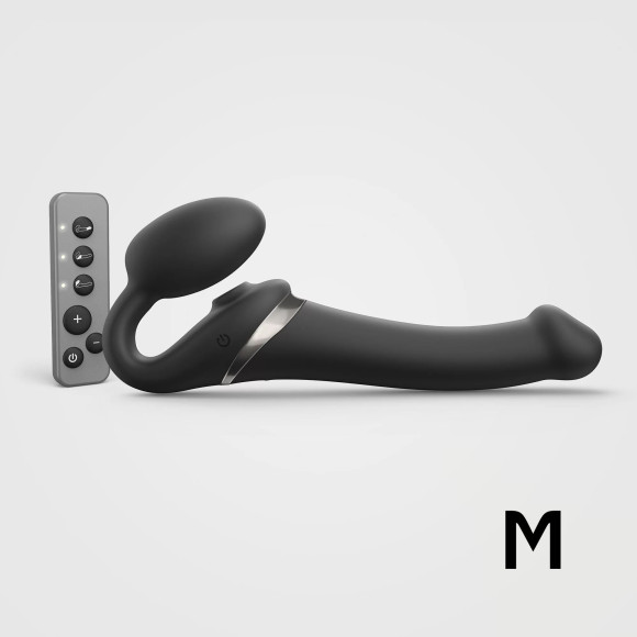 Черный безремневой страпон Multi Orgasm Size M с клиторальной стимуляцией Черный безремневой страпон Multi Orgasm Size M с клиторальной стимуляцией