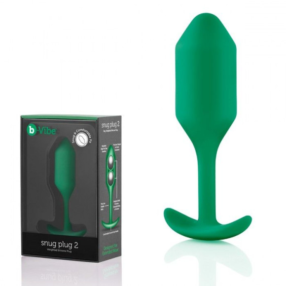 Зеленая пробка для ношения B-vibe Snug Plug 2 - 11,4 см. Зеленая пробка для ношения B-vibe Snug Plug 2 - 11,4 см.