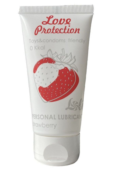 Лубрикант на водной основе с ароматом клубники Love Protection Strawberry - 50 мл. Лубрикант на водной основе с ароматом клубники Love Protection Strawberry - 50 мл.