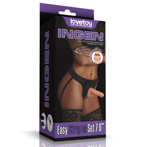 Телесная насадка с черными трусиками Easy Strapon Set 7.0 - 18 см. Телесная насадка с черными трусиками Easy Strapon Set 7.0 - 18 см.