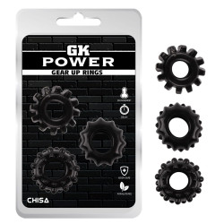 Набор из 3 черных эрекционных колец Gear Up Rings Набор из 3 черных эрекционных колец Gear Up Rings