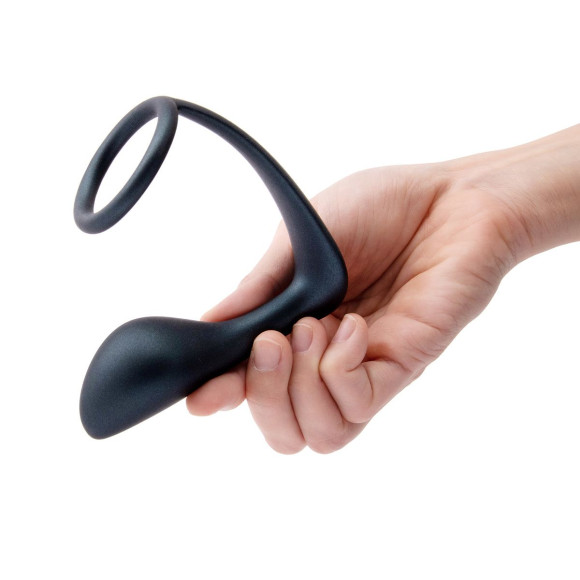 Черное эрекционное кольцо со стимулятором простаты Ringer Cock Ring & Plug Черное эрекционное кольцо со стимулятором простаты Ringer Cock Ring & Plug