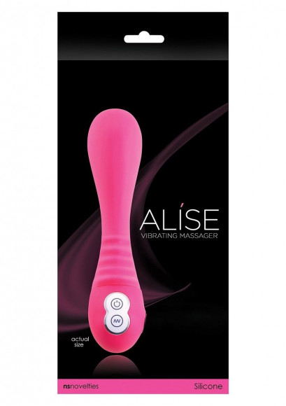 Розовый перезаряжаемый вибратор Alise - 19 см. Розовый перезаряжаемый вибратор Alise - 19 см.