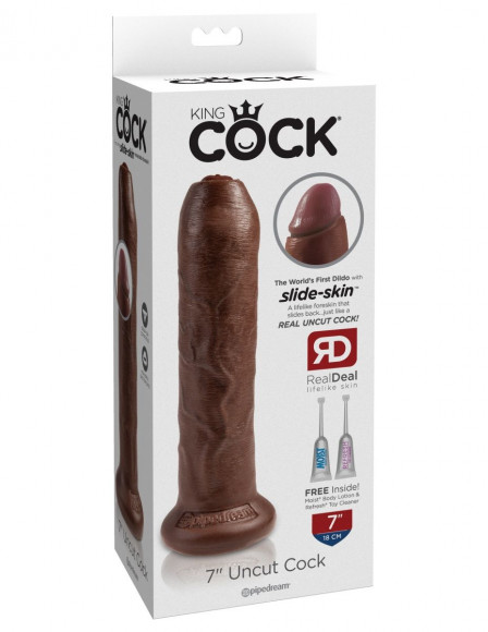 Коричневый необрезанный фаллоимитатор на присоске 7 Uncut Cock - 19,1 см. Коричневый необрезанный фаллоимитатор на присоске 7 Uncut Cock - 19,1 см.