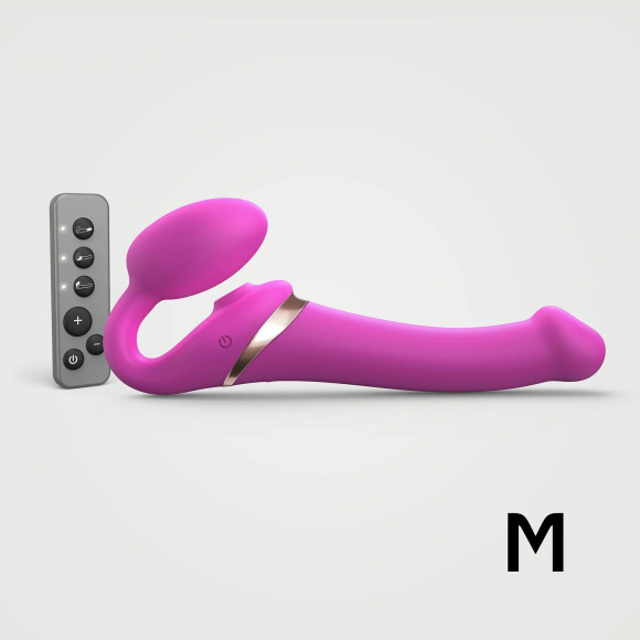 Ярко-розовый безремневой страпон Multi Orgasm Size M с клиторальной стимуляцией Ярко-розовый безремневой страпон Multi Orgasm Size M с клиторальной стимуляцией