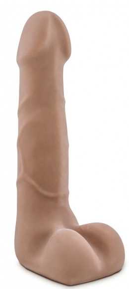 Кофейный фаллоимитатор с мошонкой Suave - 17,78 см. Кофейный фаллоимитатор с мошонкой Suave - 17,78 см.