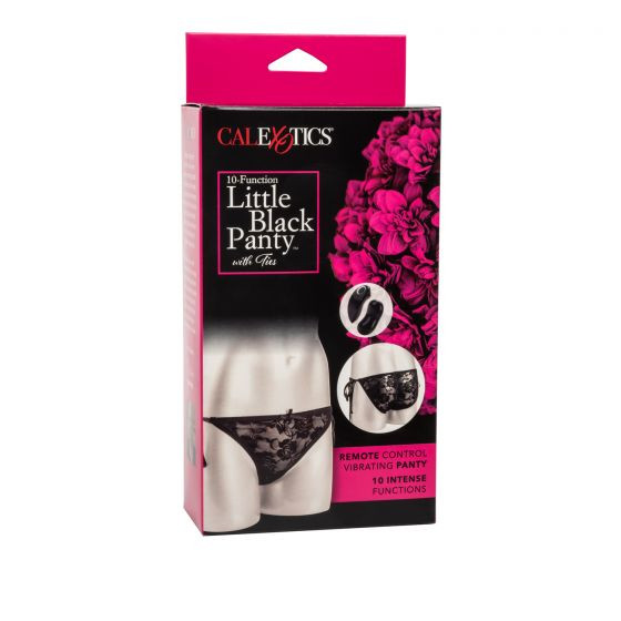 Черные кружевные трусики с вибростимулятором 10-Function Little Black Panty with Ties Черные кружевные трусики с вибростимулятором 10-Function Little Black Panty with Ties