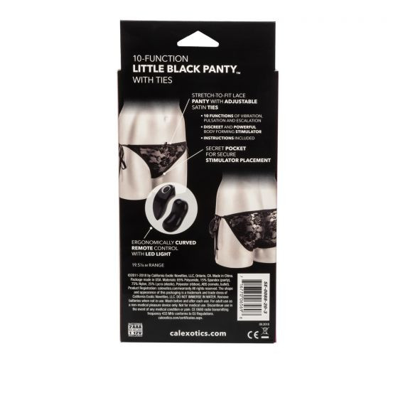 Черные кружевные трусики с вибростимулятором 10-Function Little Black Panty with Ties Черные кружевные трусики с вибростимулятором 10-Function Little Black Panty with Ties