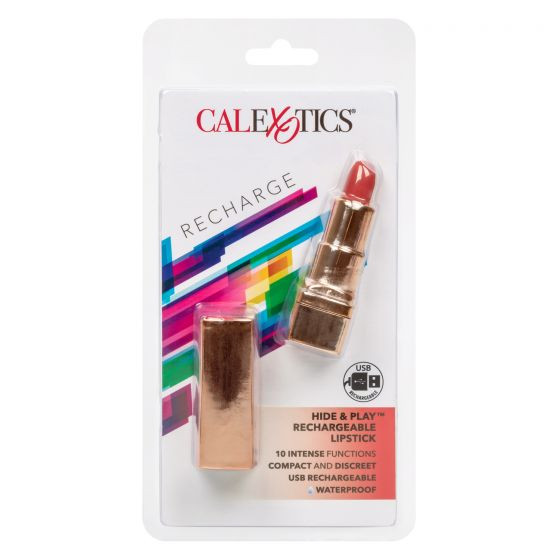 Золотистый вибратор-помада с красным мягким кончиком Hide & Play Rechargeable Lipstick Золотистый вибратор-помада с красным мягким кончиком Hide & Play Rechargeable Lipstick