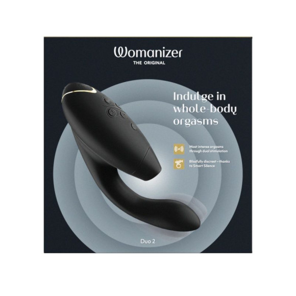 Черный бесконтактный клиторальный стимулятор Womanizer Duo 2 Черный бесконтактный клиторальный стимулятор Womanizer Duo 2
