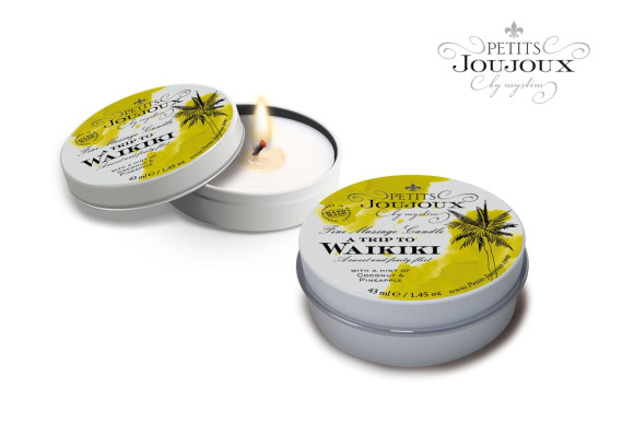 Массажная свеча Petits Joujoux Waikiki Beach с ароматом кокоса и ананаса - 33 гр. Массажная свеча Petits Joujoux Waikiki Beach с ароматом кокоса и ананаса - 33 гр.
