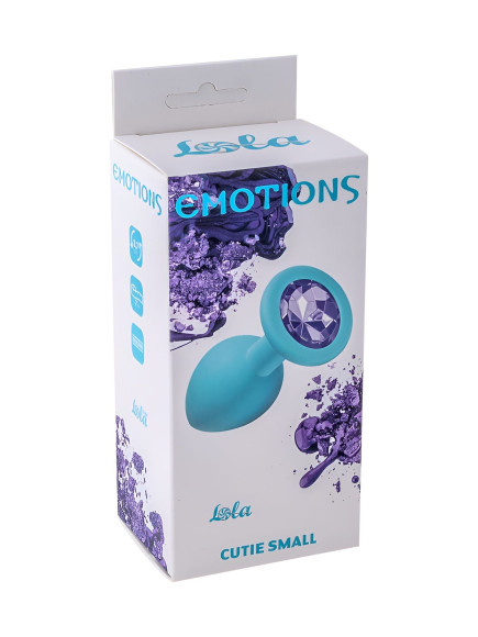Малая голубая анальная пробка Emotions Cutie Small с фиолетовым кристаллом - 7,5 см. Малая голубая анальная пробка Emotions Cutie Small с фиолетовым кристаллом - 7,5 см.