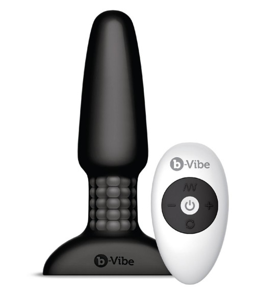 Чёрная вибровтулка с ротацией шариков RIMMING REMOTE CONTROL PLUG BLACK - 15,2 см. Чёрная вибровтулка с ротацией шариков RIMMING REMOTE CONTROL PLUG BLACK - 15,2 см.