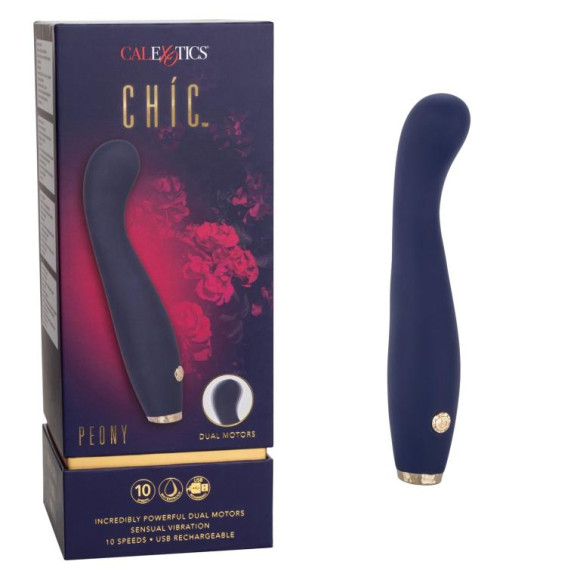 Синий вибромассажер Chic Peony - 19,7 см. Синий вибромассажер Chic Peony - 19,7 см.