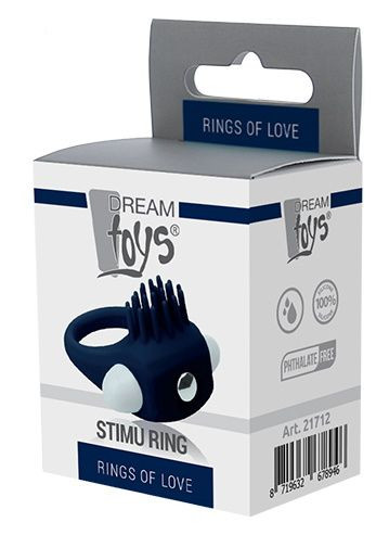 Синее эрекционное виброкольцо STIMU RING Синее эрекционное виброкольцо STIMU RING