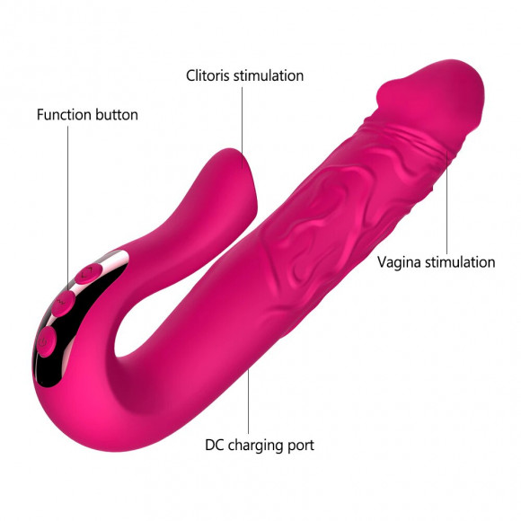 Розовый вибратор с клиторальной стимуляцией Tongue - 23,5 см. Розовый вибратор с клиторальной стимуляцией Tongue - 23,5 см.
