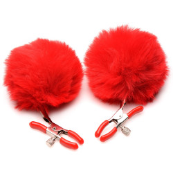 Красные зажимы на соски с помпонами Pom Pom Красные зажимы на соски с помпонами Pom Pom