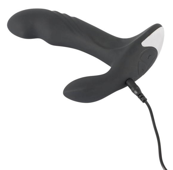 Черный вибромассажер простаты с функцией римминга Plug with Perineum Stimulator - 16,6 см. Черный вибромассажер простаты с функцией римминга Plug with Perineum Stimulator - 16,6 см.