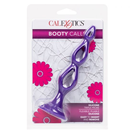 Фиолетовая анальная елочка Silicone Triple Probe - 14,5 см. Фиолетовая анальная елочка Silicone Triple Probe - 14,5 см.