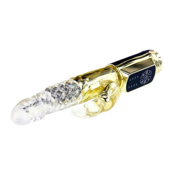 Золотистый вибратор Gold Rabbit Prince с ротацией - 21,5 см. Золотистый вибратор Gold Rabbit Prince с ротацией - 21,5 см.