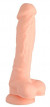 Телесный реалистичный фаллоимитатор DUAL DENSITY SILICONE DILDO - 18,5 см.