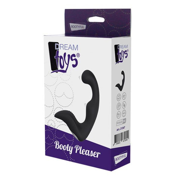 Чёрный перезаряжаемый массажёр простаты BOOTY PLEASER Чёрный перезаряжаемый массажёр простаты BOOTY PLEASER