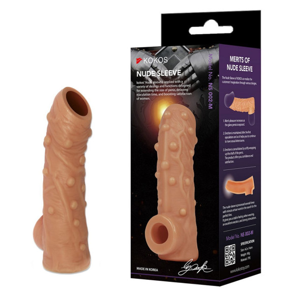 Телесная насадка с пупырышками и открытой головкой Nude Sleeve M - 12 см. Телесная насадка с пупырышками и открытой головкой Nude Sleeve M - 12 см.