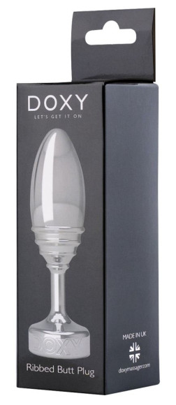 Серебристая анальная втулка Doxy Ribbed Butt Plug - 10,5 см. Серебристая анальная втулка Doxy Ribbed Butt Plug - 10,5 см.