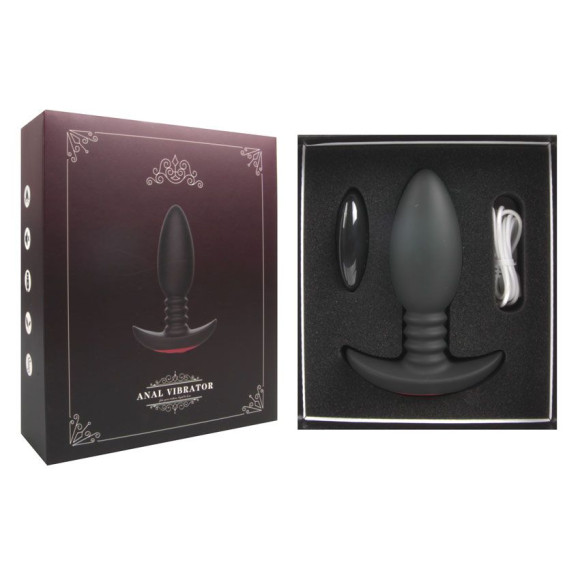 Черная анальная вибропробка Anal Vibrator с пультом ДУ - 13,5 см. Черная анальная вибропробка Anal Vibrator с пультом ДУ - 13,5 см.