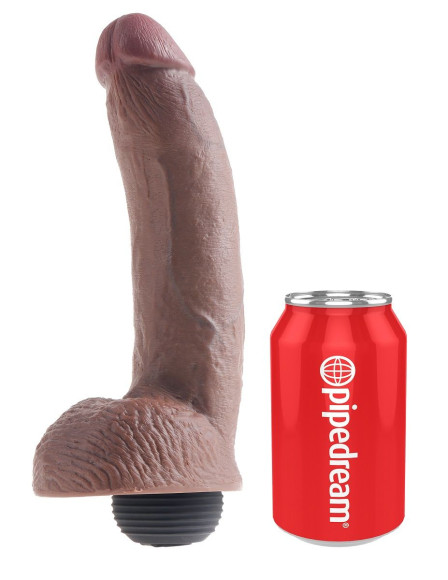 Коричневый фаллоимитатор с эффектом семяизвержения Squirting Cock with Balls - 22,9 см. Коричневый фаллоимитатор с эффектом семяизвержения Squirting Cock with Balls - 22,9 см.