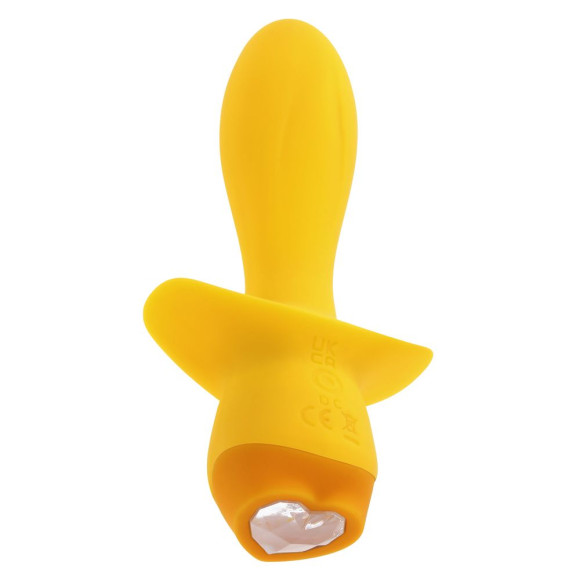 Желтая анальная вибропробка Mellow Yellow - 13,5 см. Желтая анальная вибропробка Mellow Yellow - 13,5 см.