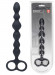 Черная анальная цепочка Beaded Silicone Anal Probe with Double Loop - 24 см.