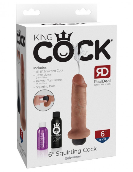 Кофейный фаллоимитатор с имитацией семяизвержения 6 Squirting Cock - 17,8 см. Кофейный фаллоимитатор с имитацией семяизвержения 6 Squirting Cock - 17,8 см.