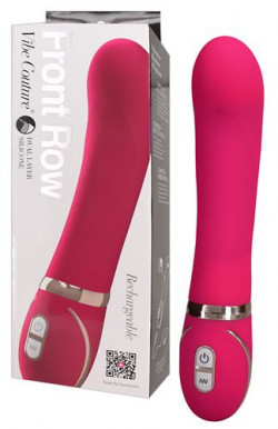 Розовый вибромассажер для точки G Front Row Pink GR - 22 см.