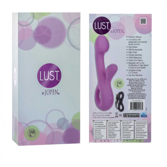 Фиолетовый вибратор Lust by JOPEN L18 Фиолетовый вибратор Lust by JOPEN L18