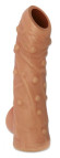 Телесная насадка с пупырышками и открытой головкой Nude Sleeve L - 14 см. Телесная насадка с пупырышками и открытой головкой Nude Sleeve L - 14 см.