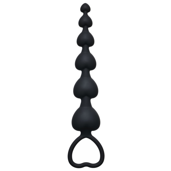 Чёрная анальная цепочка Heart s Beads Black - 18 см. Чёрная анальная цепочка Heart s Beads Black - 18 см.