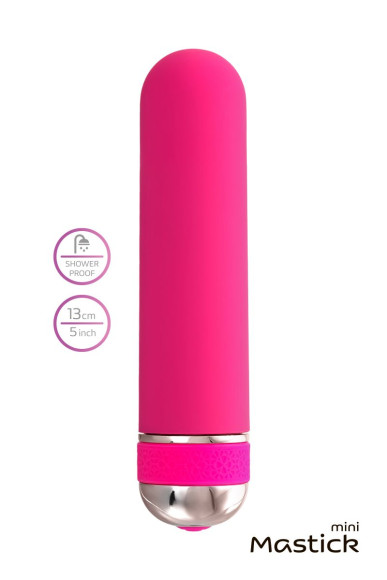 Розовый нереалистичный мини-вибратор Mastick Mini - 13 см. Розовый нереалистичный мини-вибратор Mastick Mini - 13 см.