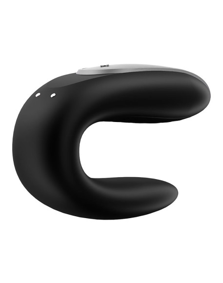Чёрный вибромассажёр для пар Satisfyer Double Fun Чёрный вибромассажёр для пар Satisfyer Double Fun