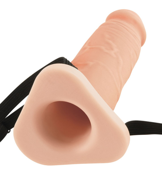 Телесный реалистичный фаллоимитатор с полостью Silicone Hollow Extension - 20 см. Телесный реалистичный фаллоимитатор с полостью Silicone Hollow Extension - 20 см.