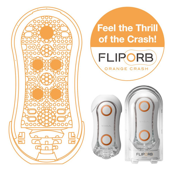 Мастурбатор Tenga FLIP ORB ORANGE CRASH Мастурбатор Tenga FLIP ORB ORANGE CRASH