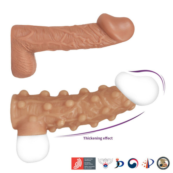Телесная насадка с бугорками и открытой головкой Nude Sleeve L - 14 см. Телесная насадка с бугорками и открытой головкой Nude Sleeve L - 14 см.