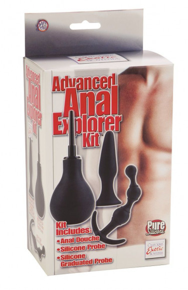 Набор анальных стимуляторов ADVANCED ANAL EXPLORER KIT: плаг, цепочка и груша Набор анальных стимуляторов ADVANCED ANAL EXPLORER KIT: плаг, цепочка и груша