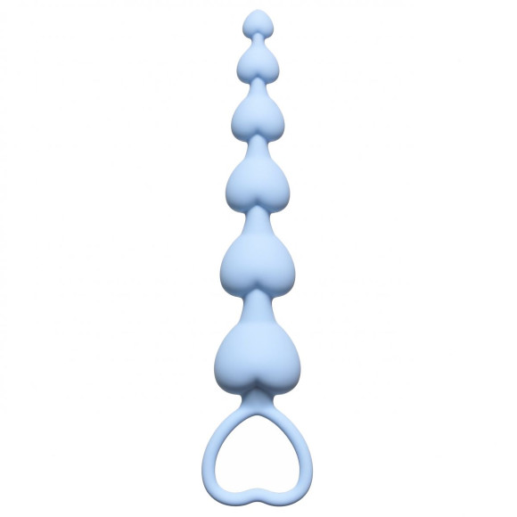 Голубая анальная цепочка Heart s Beads Blue - 18 см. Голубая анальная цепочка Heart s Beads Blue - 18 см.
