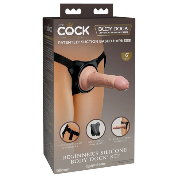 Страпон с телесной насадкой на присоске Beginner s Silicone Body Dock Kit - 14 см. Страпон с телесной насадкой на присоске Beginner s Silicone Body Dock Kit - 14 см.