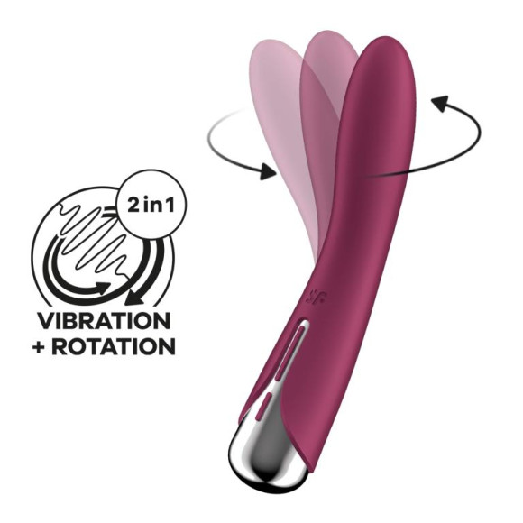 Малиновый вибратор-ротатор Spinning Vibe 1 - 18 см. Малиновый вибратор-ротатор Spinning Vibe 1 - 18 см.