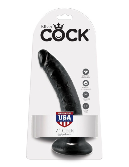 Чёрный фаллоимитатор с присоской 7 Cock - 17,8 см. Чёрный фаллоимитатор с присоской 7 Cock - 17,8 см.