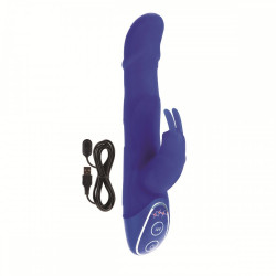 Синий вибратор хай-тек BODY&SOUL LOVE BUNNY - 19,5 см.