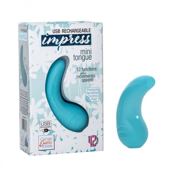 Голубой вибромассажер Mini Tongue - 11,5 см. Голубой вибромассажер Mini Tongue - 11,5 см.