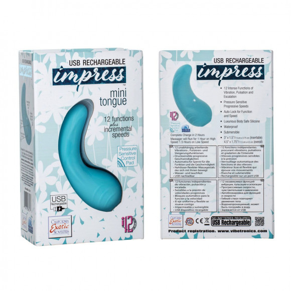 Голубой вибромассажер Mini Tongue - 11,5 см. Голубой вибромассажер Mini Tongue - 11,5 см.